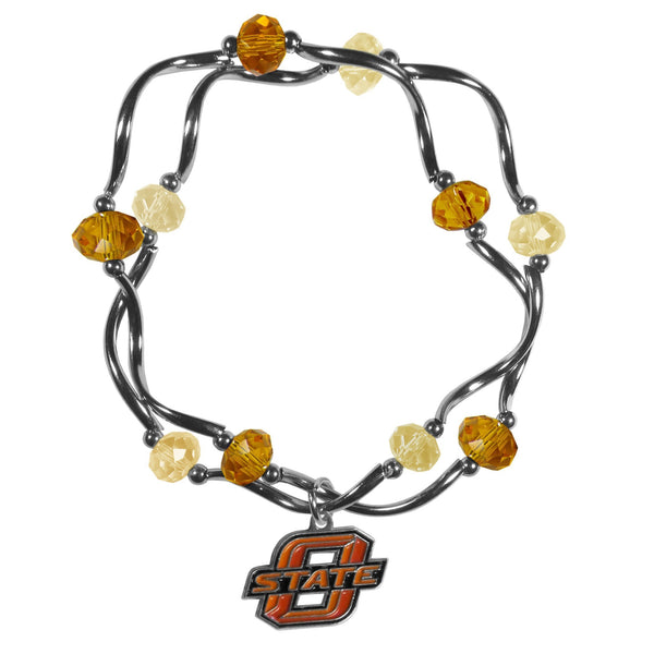 NCAA - Oklahoma St. Cowboys Crystal Bead Bracelet-Jewelry & Accessories,College Jewelry,College Bracelets,Crystal Bead Bracelets-JadeMoghul Inc.
