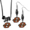 NCAA - Oklahoma St. Cowboys Euro Bead Earrings and Necklace Set-Jewelry & Accessories,College Jewelry,Oklahoma St. Cowboys Jewelry-JadeMoghul Inc.