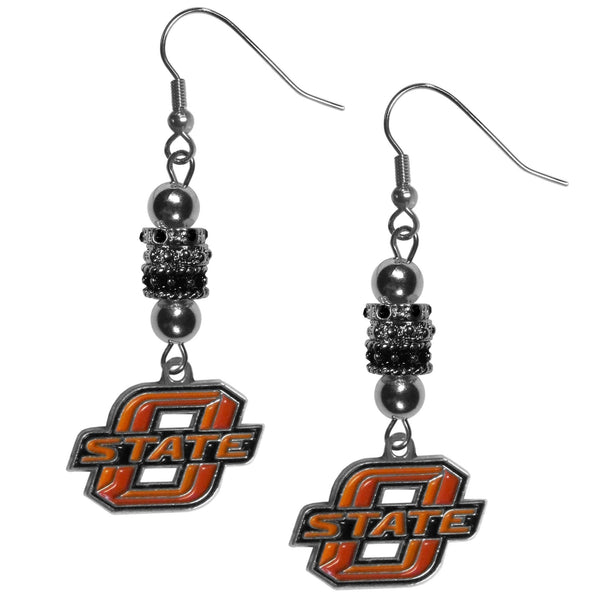 NCAA - Oklahoma St. Cowboys Euro Bead Earrings-Jewelry & Accessories,Earrings,Euro Bead Earrings,College Euro Bead Earrings-JadeMoghul Inc.