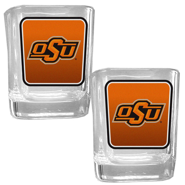 NCAA - Oklahoma St. Cowboys Square Glass Shot Glass Set-Beverage Ware,Shot Glass,Graphic Shot Glass,College Graphic Shot Glass,-JadeMoghul Inc.