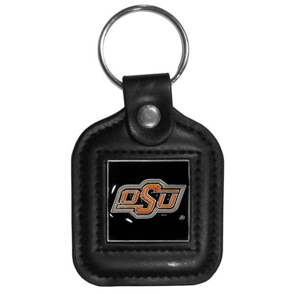 NCAA - Oklahoma St. Cowboys Square Leatherette Key Chain-Key Chains,Leatherette Key Chains,College Leatherette Key Chains-JadeMoghul Inc.