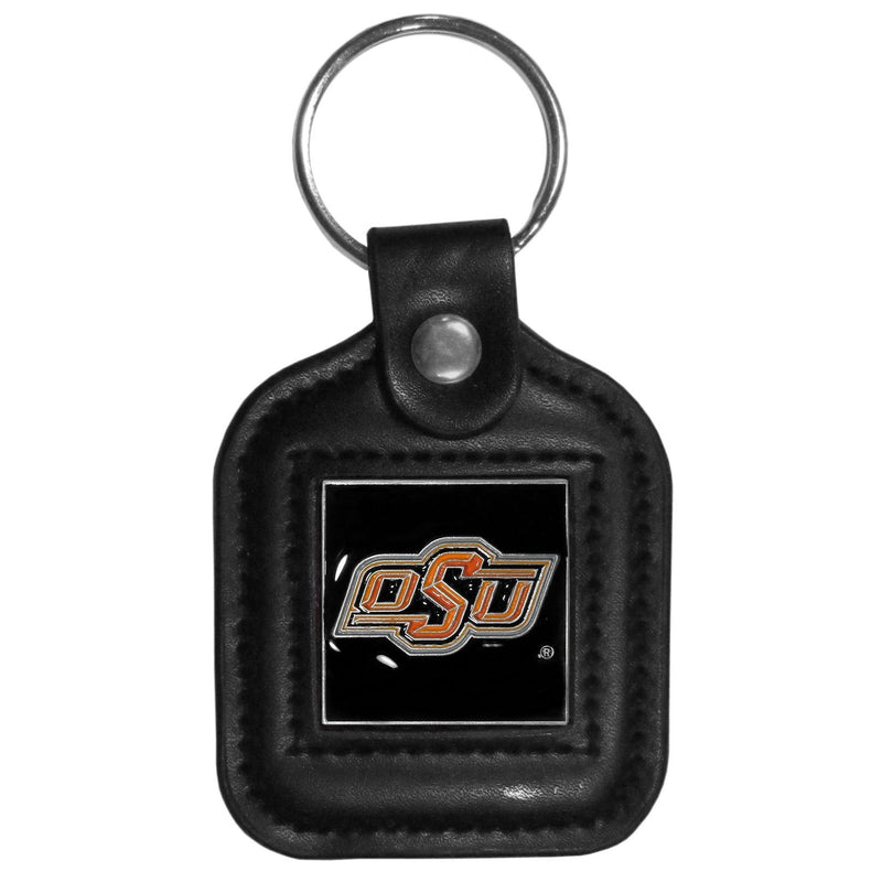 NCAA - Oklahoma St. Cowboys Square Leatherette Key Chain-Key Chains,Leatherette Key Chains,College Leatherette Key Chains-JadeMoghul Inc.