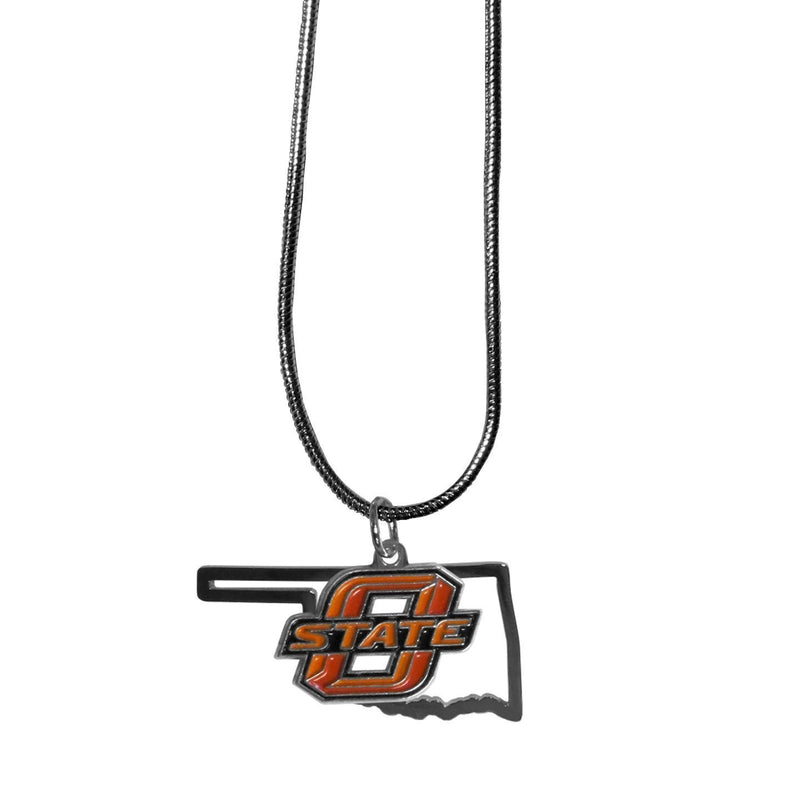 NCAA - Oklahoma St. Cowboys State Charm Necklace-Jewelry & Accessories,Necklaces,State Charm Necklaces,College State Charm Necklaces-JadeMoghul Inc.