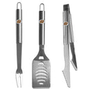 NCAA - Oklahoma State Cowboys 3 pc Stainless Steel BBQ Set-Tailgating & BBQ Accessories,BBQ Tools,3 pc Steel Tool SetCollege 3 pc Steel Tool Set-JadeMoghul Inc.
