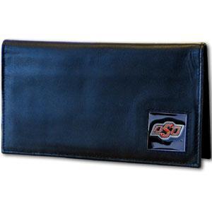 NCAA - Oklahoma State Cowboys Deluxe Leather Checkbook Cover-Wallets & Checkbook Covers,Checkbook Covers,Wallet Checkbook Covers,Window Box Packaging,College Wallet Checkbook Covers-JadeMoghul Inc.