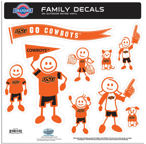 NCAA - Oklahoma State Cowboys Family Decal Set Large-Automotive Accessories,Decals,Family Character Decals,Large Family Decals,College Large Family Decals-JadeMoghul Inc.