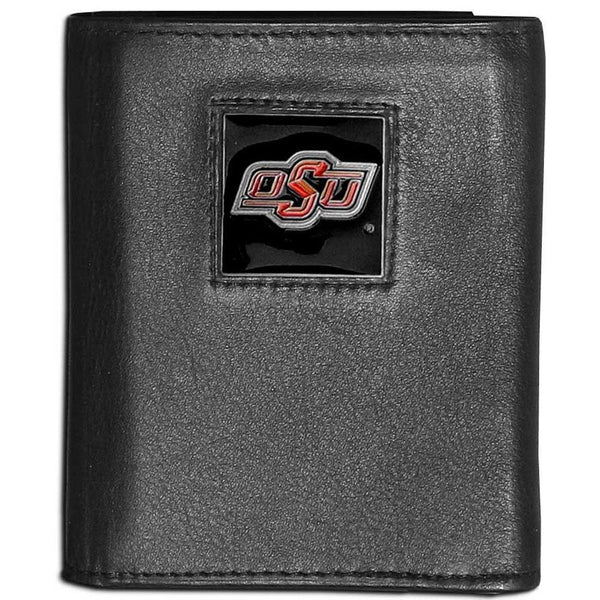 NCAA - Oklahoma State Cowboys Leather Tri-fold Wallet-Wallets & Checkbook Covers,Tri-fold Wallets,Tri-fold Wallets,College Tri-fold Wallets-JadeMoghul Inc.