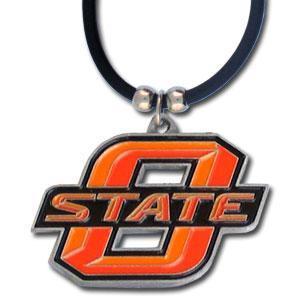 NCAA - Oklahoma State Cowboys Rubber Cord Necklace-Jewelry & Accessories,Necklaces,Cord Necklaces,College Cord Necklaces-JadeMoghul Inc.