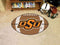 Round Rug in Living Room NCAA Oklahoma State Football Ball Rug 20.5"x32.5"