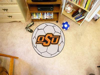 Round Indoor Outdoor Rugs NCAA Oklahoma State Soccer Ball 27" diameter