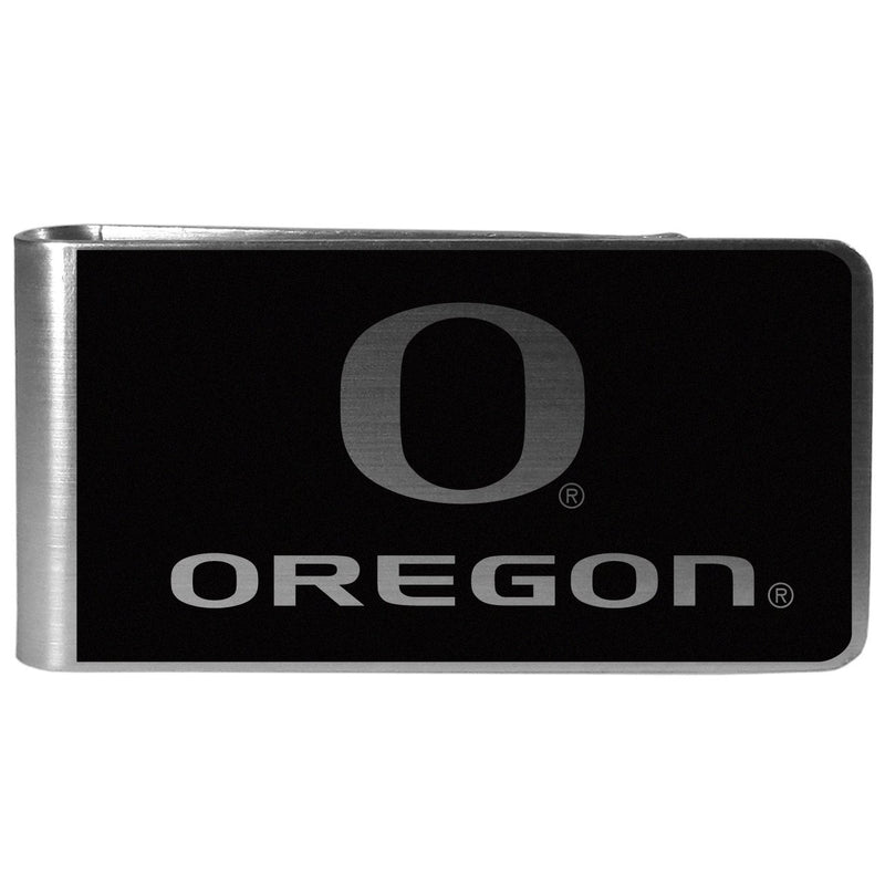 NCAA - Oregon Ducks Black and Steel Money Clip-Wallets & Checkbook Covers,College Wallets,Oregon Ducks Wallets-JadeMoghul Inc.