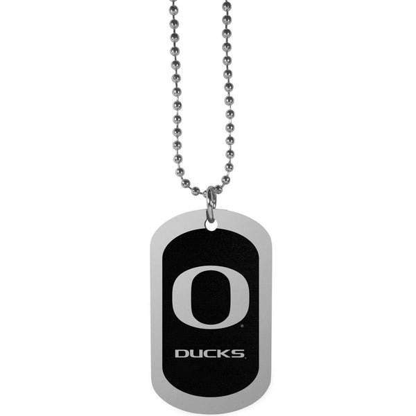 NCAA - Oregon Ducks Chrome Tag Necklace-Jewelry & Accessories,Necklaces,Chrome Tag Necklaces,College Chrome Tag Necklaces-JadeMoghul Inc.