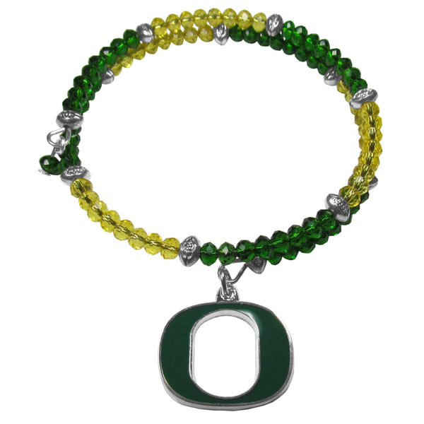 NCAA - Oregon Ducks Crystal Memory Wire Bracelet-Jewelry & Accessories,College Jewelry,College Bracelets,Crystal Memory Wire Bracelets-JadeMoghul Inc.