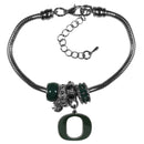 NCAA - Oregon Ducks Euro Bead Bracelet-Jewelry & Accessories,Bracelets,Euro Bead Bracelets,College Euro Bead Bracelets-JadeMoghul Inc.