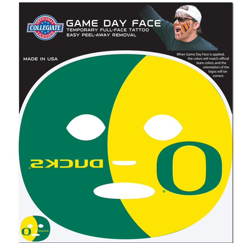 NCAA - Oregon Ducks Game Face Temporary Tattoo-Tailgating & BBQ Accessories,Game Day Face Temporary Tattoos,College Game Day Faces-JadeMoghul Inc.