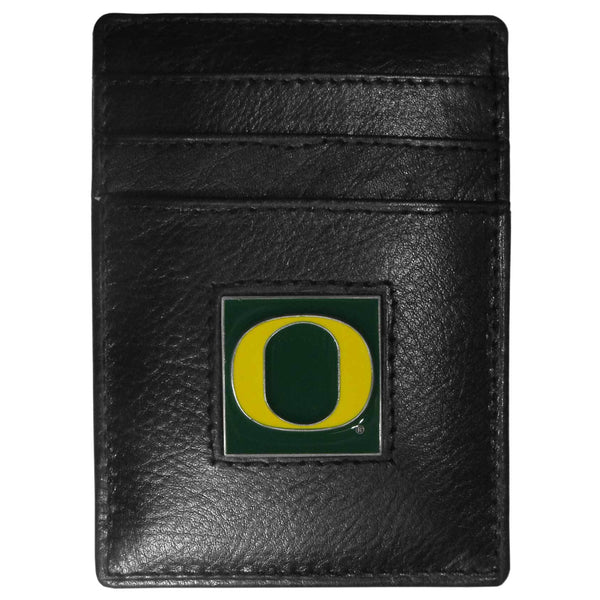NCAA - Oregon Ducks Leather Money Clip/Cardholder-Wallets & Checkbook Covers,Money Clip/Cardholders,Window Box Packaging,College Money Clip/Cardholders-JadeMoghul Inc.