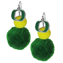 NCAA - Oregon Ducks Pom Pom Earrings-Jewelry & Accessories,College Jewelry,Oregon Ducks Jewelry-JadeMoghul Inc.