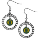 NCAA - Oregon Ducks Rhinestone Hoop Earrings-Jewelry & Accessories,Earrings,Rhinestone Hoop Earrings,College Rhinestone Hoop Earrings-JadeMoghul Inc.