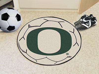 Small Round Rugs NCAA Oregon Soccer Ball 27" diameter