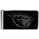 NCAA - Oregon St. Beavers Black and Steel Money Clip-Wallets & Checkbook Covers,College Wallets,Oregon St. Beavers Wallets-JadeMoghul Inc.