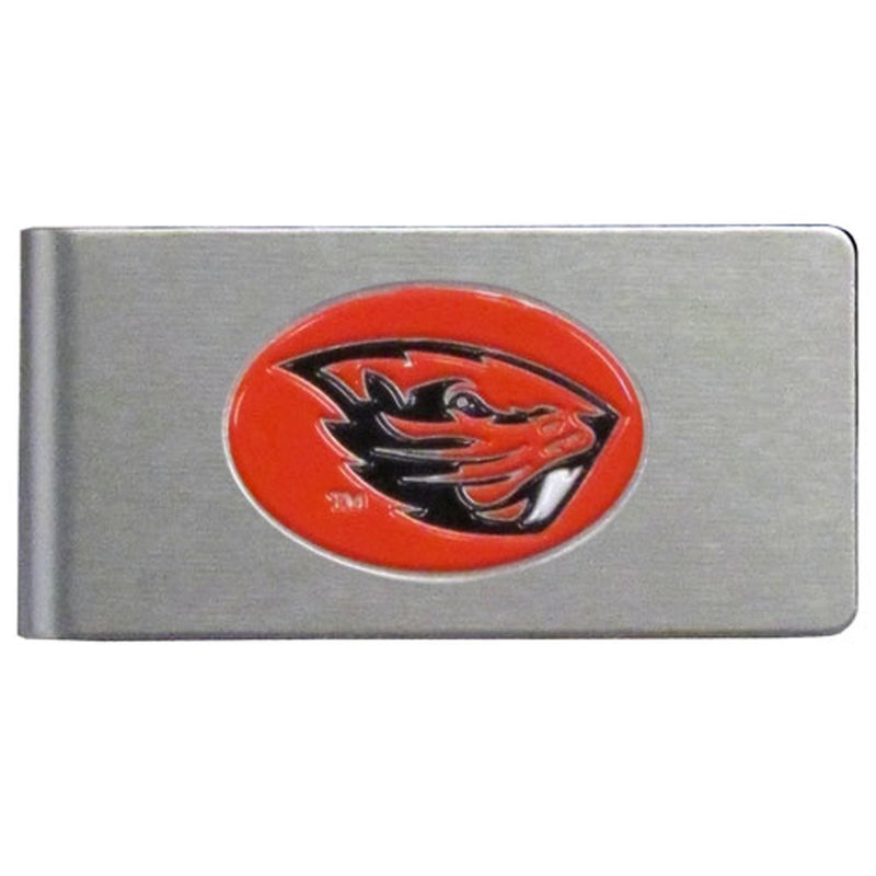 NCAA - Oregon St. Beavers Brushed Metal Money Clip-Wallets & Checkbook Covers,Money Clips,Brushed Money Clips,College Brushed Money Clips-JadeMoghul Inc.