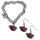 NCAA - Oregon St. Beavers Chain Bracelet and Dangle Earring Set-Jewelry & Accessories,College Jewelry,Oregon St. Beavers Jewelry-JadeMoghul Inc.