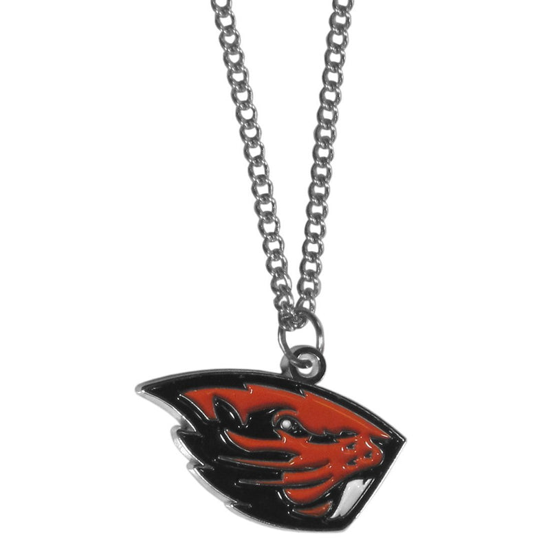 NCAA - Oregon St. Beavers Chain Necklace with Small Charm-Jewelry & Accessories,Necklaces,Chain Necklaces,College Chain Necklaces-JadeMoghul Inc.