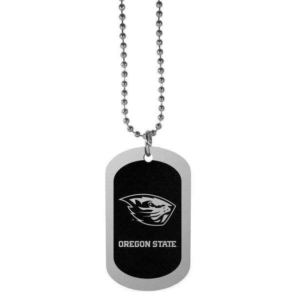 NCAA - Oregon St. Beavers Chrome Tag Necklace-Jewelry & Accessories,Necklaces,Chrome Tag Necklaces,College Chrome Tag Necklaces-JadeMoghul Inc.