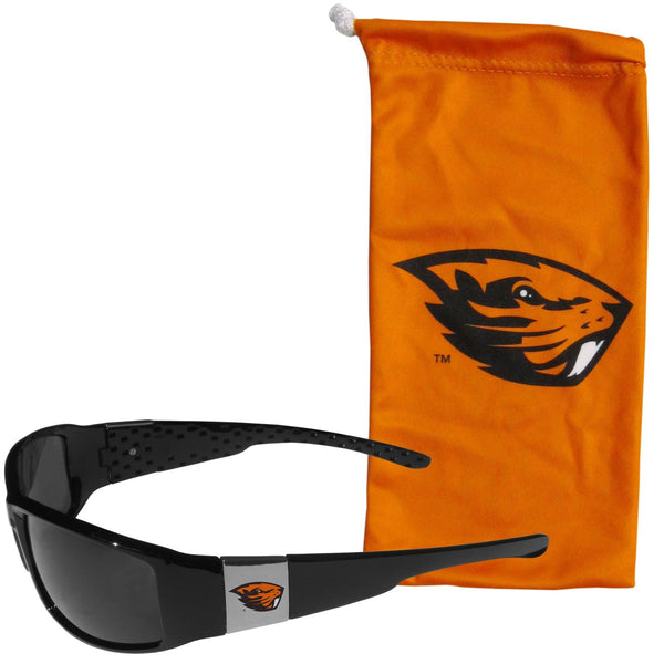NCAA - Oregon St. Beavers Chrome Wrap Sunglasses and Bag-Sunglasses, Eyewear & Accessories,College Eyewear,Oregon St. Beavers Eyewear-JadeMoghul Inc.
