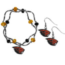 NCAA - Oregon St. Beavers Dangle Earrings and Crystal Bead Bracelet Set-Jewelry & Accessories,College Jewelry,Oregon St. Beavers Jewelry-JadeMoghul Inc.
