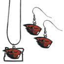 NCAA - Oregon St. Beavers Dangle Earrings and State Necklace Set-Jewelry & Accessories,College Jewelry,Oregon St. Beavers Jewelry-JadeMoghul Inc.