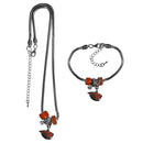 NCAA - Oregon St. Beavers Euro Bead Necklace and Bracelet Set-Jewelry & Accessories,College Jewelry,Oregon St. Beavers Jewelry-JadeMoghul Inc.