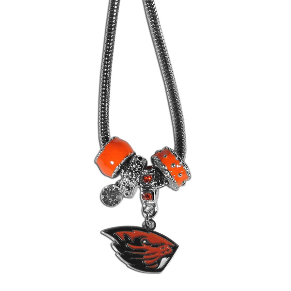 NCAA - Oregon St. Beavers Euro Bead Necklace-Jewelry & Accessories,Necklaces,Euro Bead Necklaces,College Euro Bead Necklaces-JadeMoghul Inc.
