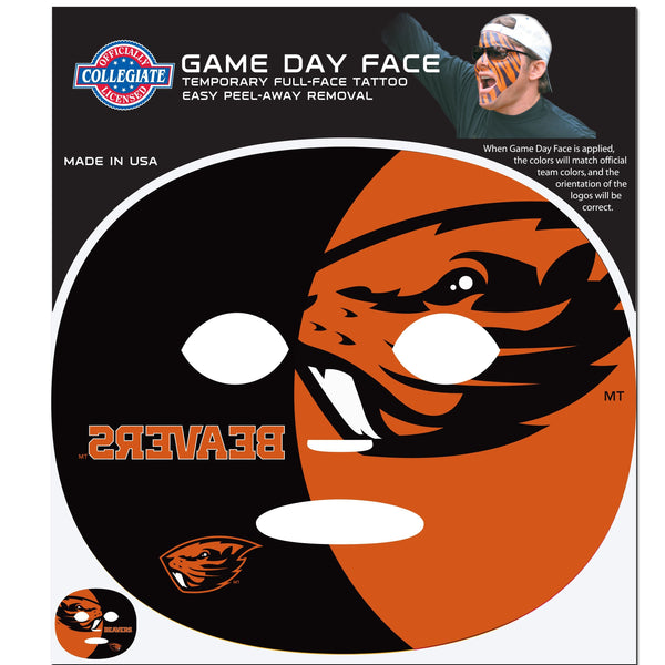 NCAA - Oregon St. Beavers Game Face Temporary Tattoo-Tailgating & BBQ Accessories,Game Day Face Temporary Tattoos,College Game Day Faces-JadeMoghul Inc.