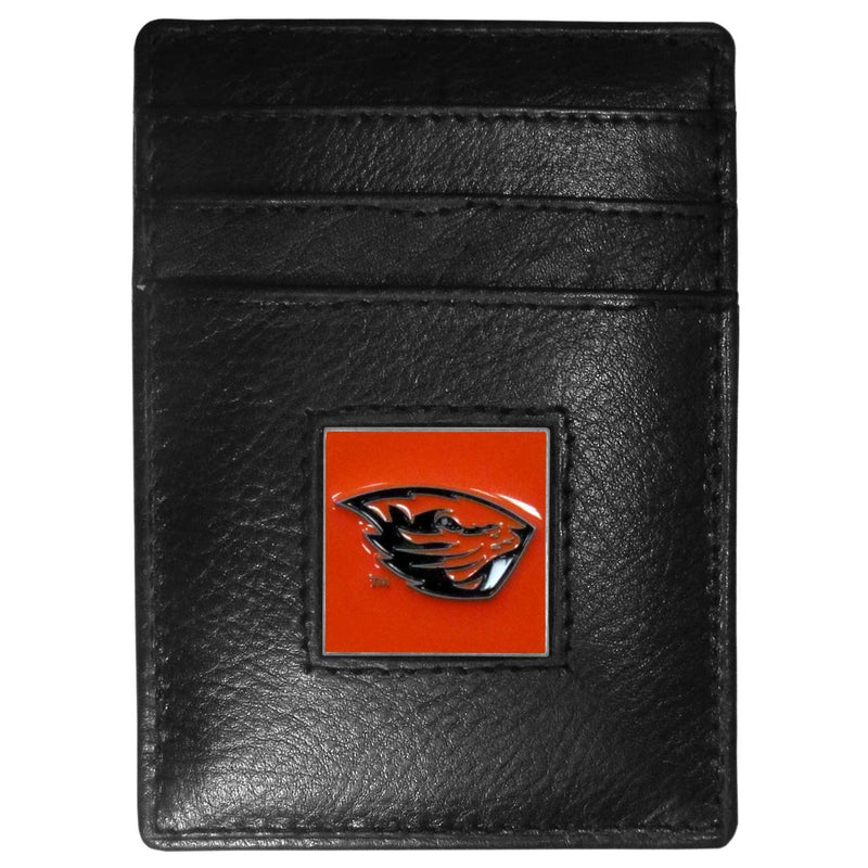 NCAA - Oregon St. Beavers Leather Money Clip/Cardholder-Wallets & Checkbook Covers,Money Clip/Cardholders,Window Box Packaging,College Money Clip/Cardholders-JadeMoghul Inc.