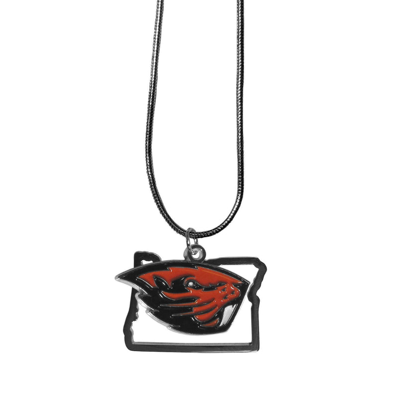 NCAA - Oregon St. Beavers State Charm Necklace-Jewelry & Accessories,Necklaces,State Charm Necklaces,College State Charm Necklaces-JadeMoghul Inc.