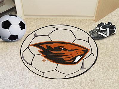 Round Indoor Outdoor Rugs NCAA Oregon State Soccer Ball 27" diameter