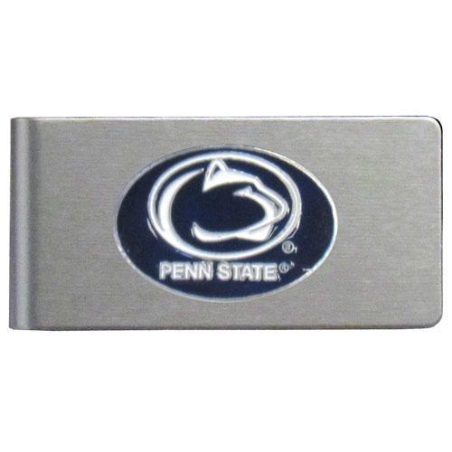 NCAA - Penn St. Nittany Lions Brushed Metal Money Clip-Wallets & Checkbook Covers,Money Clips,Brushed Money Clips,College Brushed Money Clips-JadeMoghul Inc.
