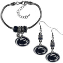 NCAA - Penn St. Nittany Lions Euro Bead Earrings and Bracelet Set-Jewelry & Accessories,College Jewelry,Penn St. Nittany Lions Jewelry-JadeMoghul Inc.