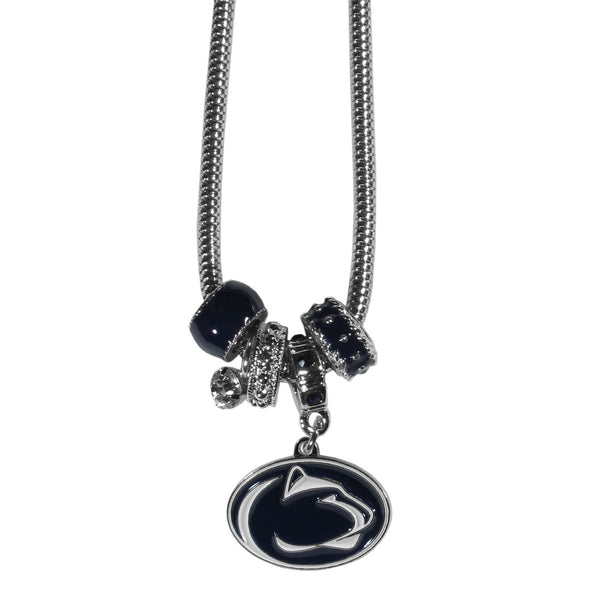 NCAA - Penn St. Nittany Lions Euro Bead Necklace-Jewelry & Accessories,Necklaces,Euro Bead Necklaces,College Euro Bead Necklaces-JadeMoghul Inc.