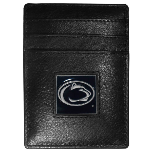 NCAA - Penn St. Nittany Lions Leather Money Clip/Cardholder Packaged in Gift Box-Wallets & Checkbook Covers,Money Clip/Cardholders,Gift Box Packaging,College Money Clip/Cardholders-JadeMoghul Inc.