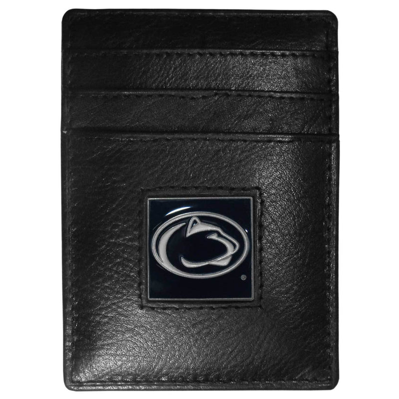 NCAA - Penn St. Nittany Lions Leather Money Clip/Cardholder Packaged in Gift Box-Wallets & Checkbook Covers,Money Clip/Cardholders,Gift Box Packaging,College Money Clip/Cardholders-JadeMoghul Inc.