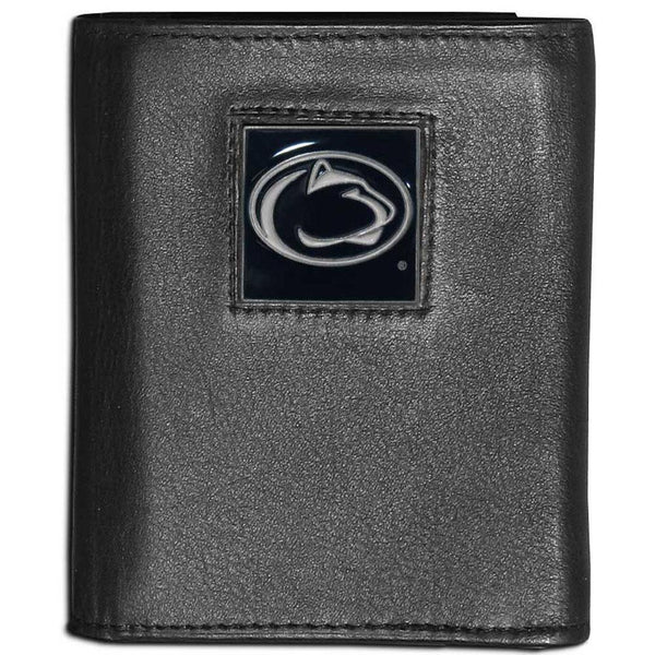 NCAA - Penn St. Nittany Lions Leather Tri-fold Wallet-Wallets & Checkbook Covers,Tri-fold Wallets,Tri-fold Wallets,College Tri-fold Wallets-JadeMoghul Inc.