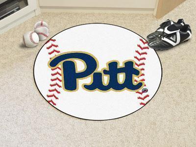 Round Rugs NCAA Pittsburgh Baseball Mat 27" diameter