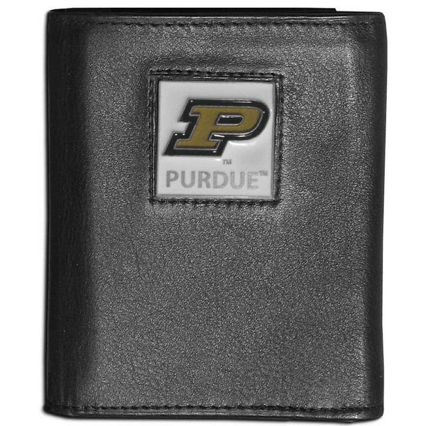 NCAA - Purdue Boilermakers Leather Tri-fold Wallet-Wallets & Checkbook Covers,Tri-fold Wallets,Tri-fold Wallets,College Tri-fold Wallets-JadeMoghul Inc.