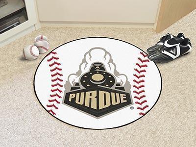Round Area Rugs NCAA Purdue 'Train' Baseball Mat 27" diameter