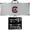 NCAA - S. Carolina Gamecocks 8 pc Stainless Steel BBQ Set w/Metal Case-Tailgating & BBQ Accessories,BBQ Tools,8 pc Steel Tool Set w/Metal Case,College 8 pc Steel Tool Set w/Metal Case-JadeMoghul Inc.