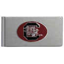 NCAA - S. Carolina Gamecocks Brushed Metal Money Clip-Wallets & Checkbook Covers,Money Clips,Brushed Money Clips,College Brushed Money Clips-JadeMoghul Inc.
