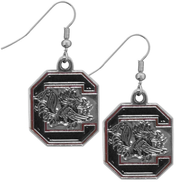 NCAA - S. Carolina Gamecocks Chrome Dangle Earrings-Jewelry & Accessories,Earrings,Dangle Earrings,Dangle Earrings,College Dangle Earrings-JadeMoghul Inc.