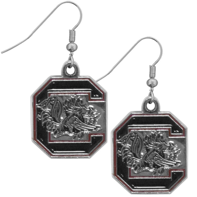 NCAA - S. Carolina Gamecocks Chrome Dangle Earrings-Jewelry & Accessories,Earrings,Dangle Earrings,Dangle Earrings,College Dangle Earrings-JadeMoghul Inc.